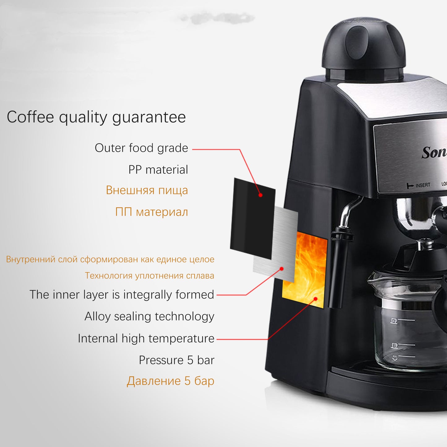 Machine de broyage et de cuisson pour bureau, entreprise et usage domestique