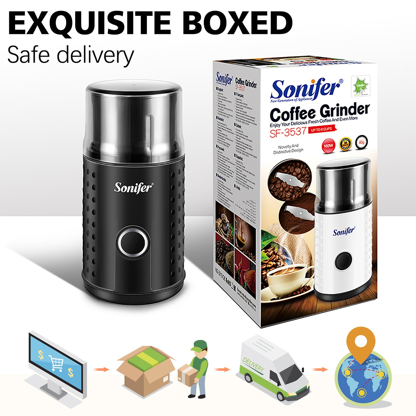 Moulin électrique pour grains de café à haute puissance