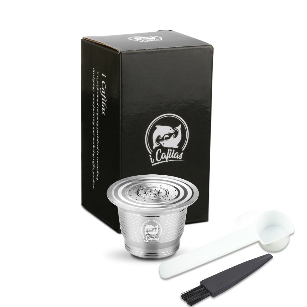 Machine à café Nestlé – Coque de capsule en acier inoxydable réutilisable – Filtre recyclable compatible Nespresso
