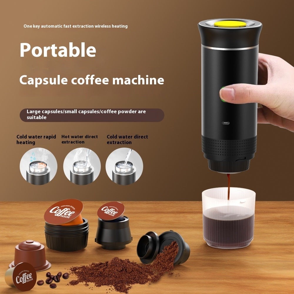 Machine à café expresso portable 3-en-1 avec broyeur électrique – Idéale pour les voyages et facile à utiliser