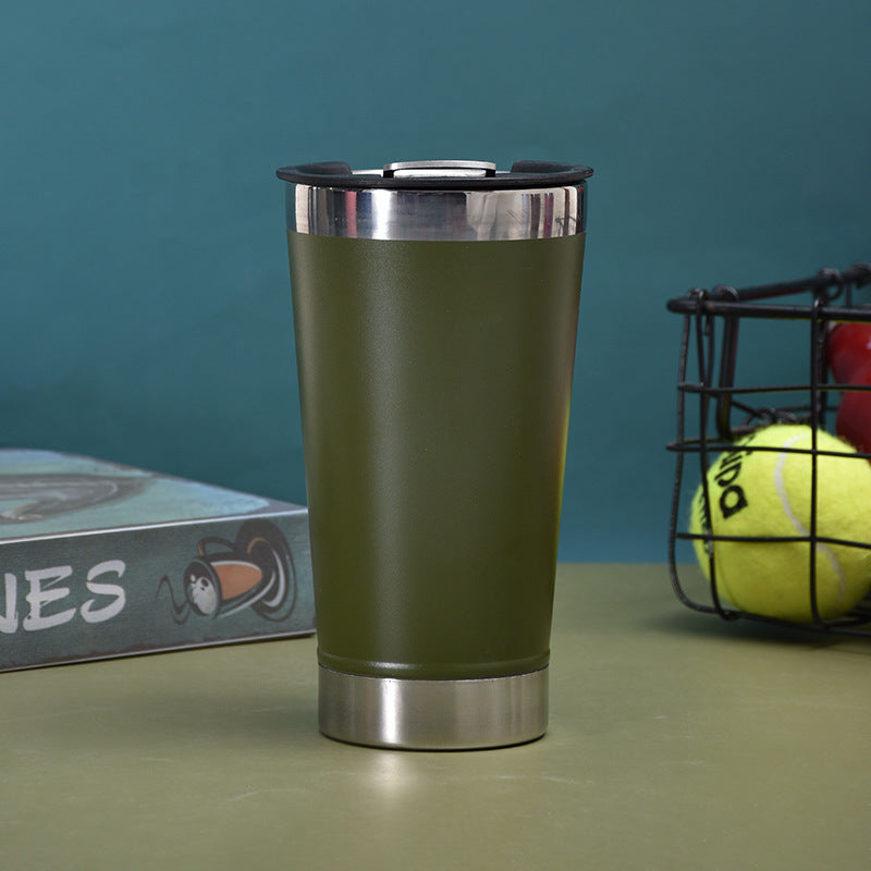 Gobelet à bière en acier inoxydable avec décapsuleur