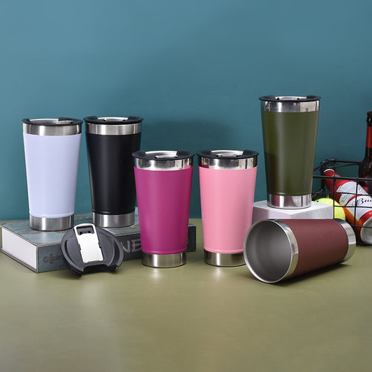 Gobelet à bière en acier inoxydable avec décapsuleur